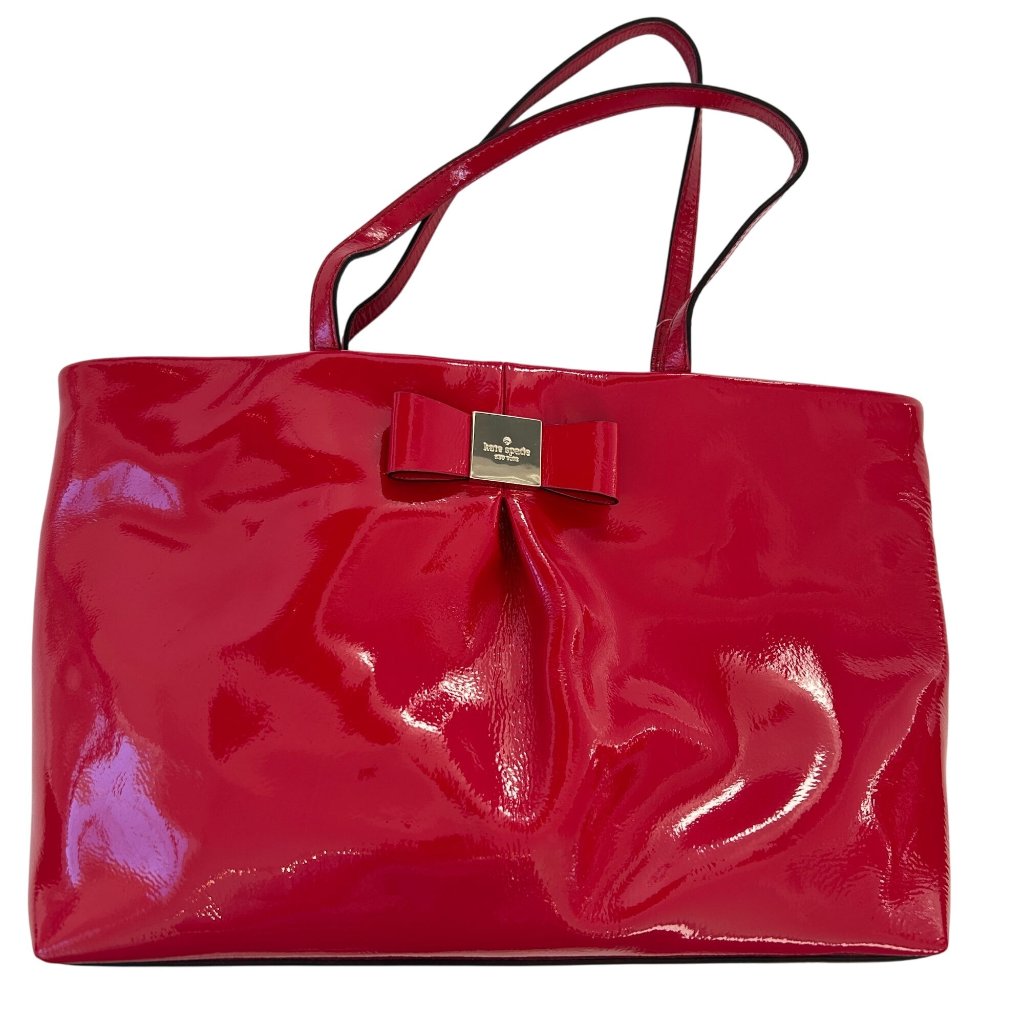 Nwt Kate Spade New York Small Evie Veranda Place Patent Leather Tote Bag Red New